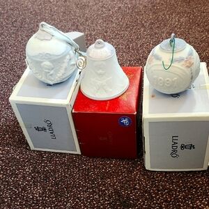 Lladro White Porcelain Accent Decor Set